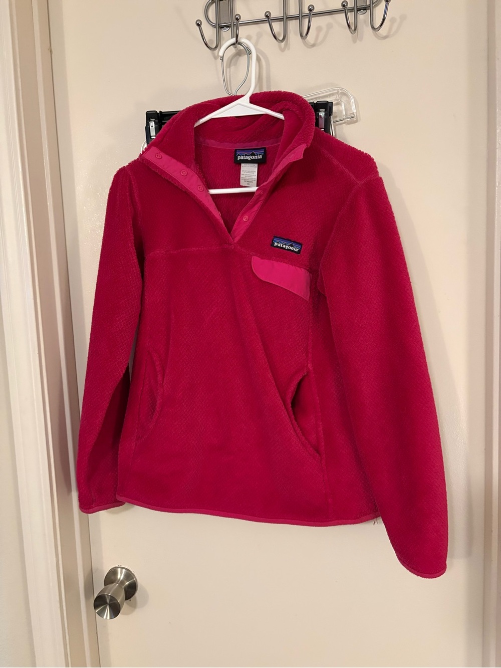 Patagonia fleece snap t pullover pink size xs jacket